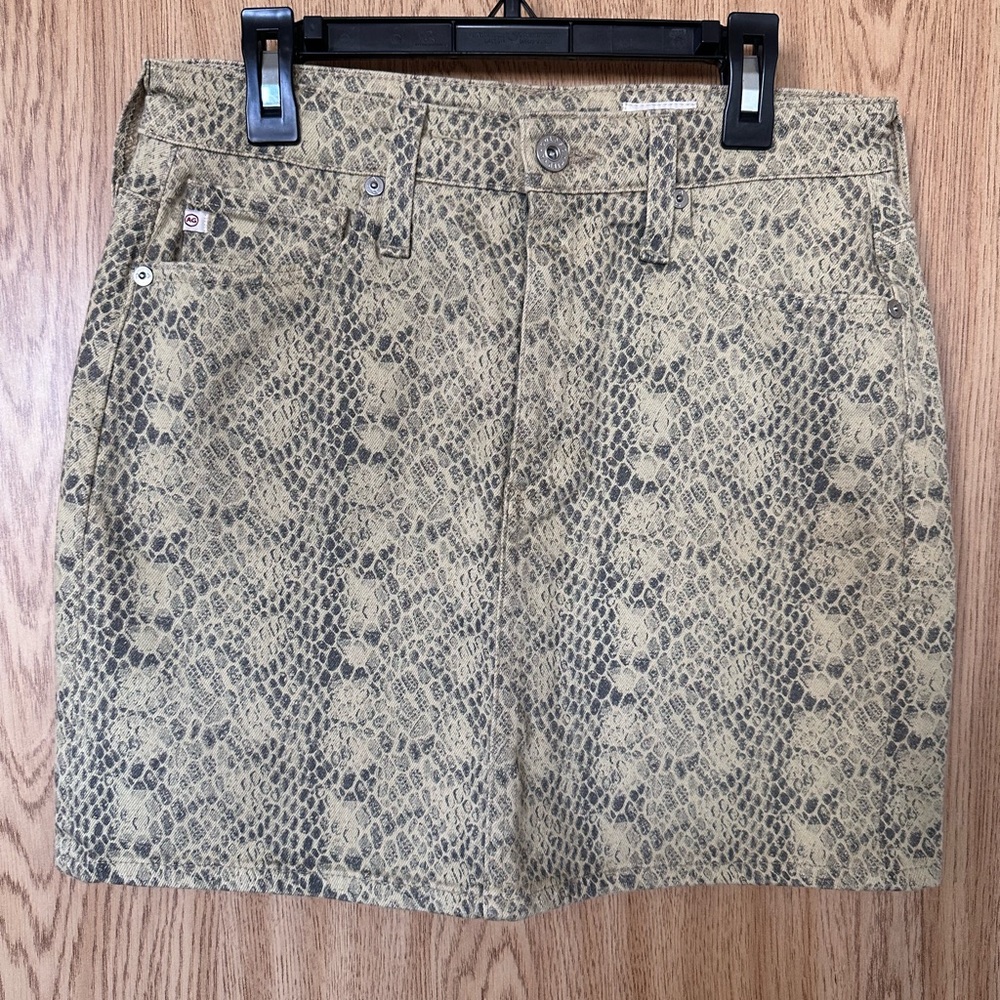 New AG Adriano Goldschmied Pastel Snake Print Cotton Mini Skirt Women’s 28R
